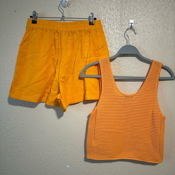 HOUSE OF HARLOW 1960 Crochet Tank Top V-Neck And Shorts Set Size Small - Picture 2 of 9